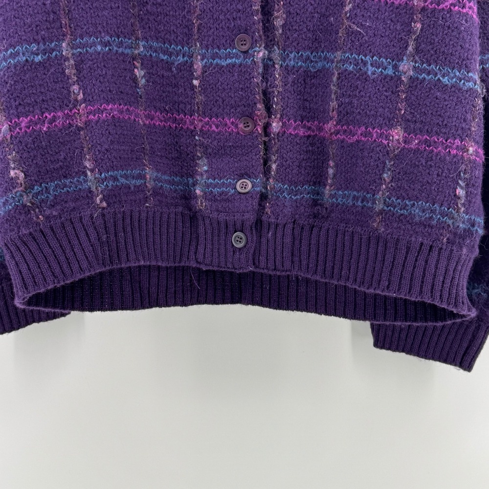 VTG Country Sophisticates Pendleton Plaid Wool Blend‎ Grandma Retro Cardigan - Picture 4 of 13